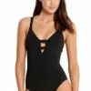 Seafolly Active Deep V One Piece Black