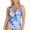 Jantzen Honey Gathered Cross Over One Piece Blue