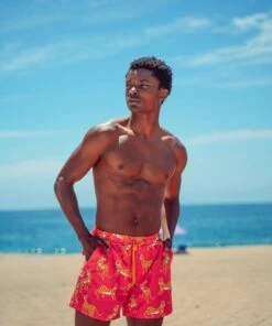 Skwosh Cheetah Margarita Swim Short Red -Cheap Swimweargalore Store 20190723 dar09425 edit