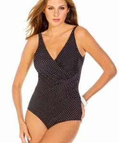 Miraclesuit Pin Point Oceanus DD Cup One Piece Black