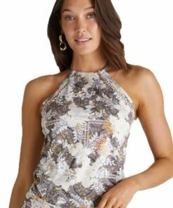 Aqua Blu Kismet Lawley Halter Tankini Separate Multi