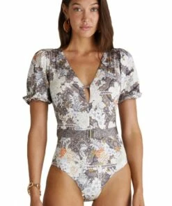 Aqua Blu Kismet Sophia Open Back Sunsuit Multi