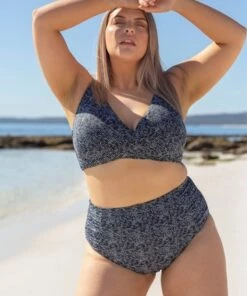 Artesands Zig Zag Rouched High Waist Pant Black -Cheap Swimweargalore Store art3711zz.001 artesands zig zag delacroix cross front bra3 1 1