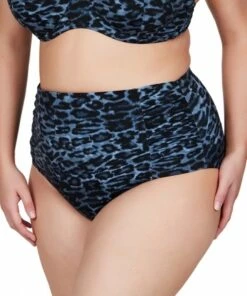 Artesands Le Blu Animale Ruched Hi Waist Pant Blue -Cheap Swimweargalore Store art4705le artesands le blu animale ruched hi waist pant side