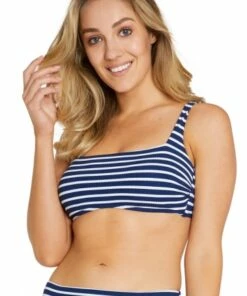 Baku Portofino B/D Cup Square Bralette Navy/White -Cheap Swimweargalore Store bakb452pof.910 baku portofino b d cup square bralette front