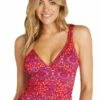 Baku Kalamata Longline Ladder Lace Tankini Separate Ruby