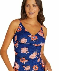 Baku Sakura D/E Cup Underwire Tankini Separate Indigo