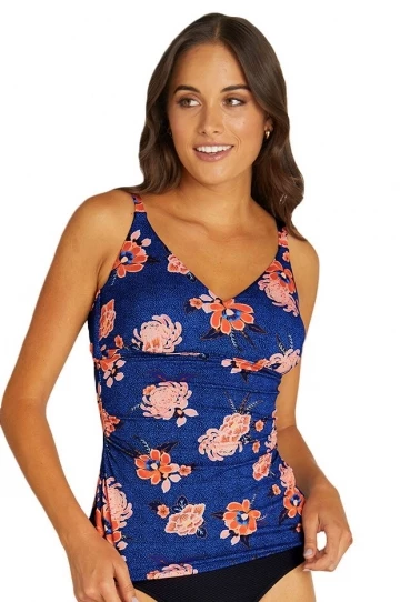 Baku Sakura D/E Cup Underwire Tankini Separate Indigo 1 Baku Sakura D/E Cup Underwire Tankini Separate Indigo