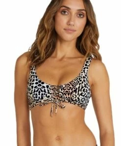 Baku Dakota Lace Up Bra Tan