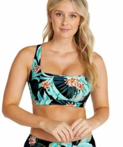 Baku Curacao E/F Cup Square Neck Bra Black