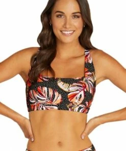 Baku Vatulele E/F Cup Square Neck Bra Black