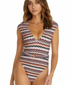 Baku Palermo Belted Plunge One Piece Black