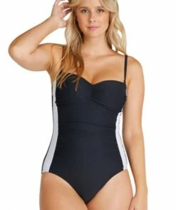 Baku Swan Lake C/DD Cup Bandeau One Piece Black/White
