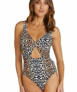 Baku Dakota Cut Out One Piece Tan