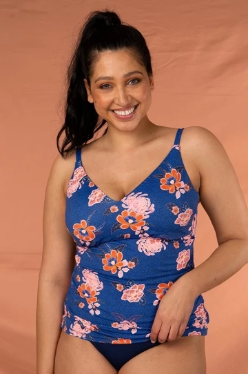 Baku Sakura D/E Cup Underwire Tankini Separate Indigo 3 Baku Sakura D/E Cup Underwire Tankini Separate Indigo - Image 3