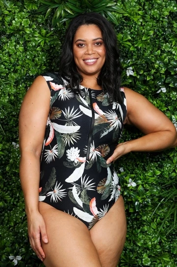 Baku Kailani Cap Sleeve Zip Sunsuit Black 6 Baku Kailani Cap Sleeve Zip Sunsuit Black - Image 6