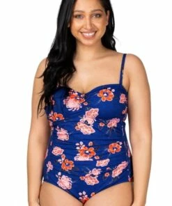Baku Sakura D/DD Cup Bandeau One Piece Indigo