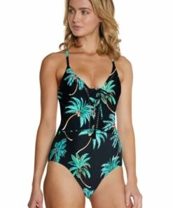 Baku Tahiti Lace Up One Piece Black
