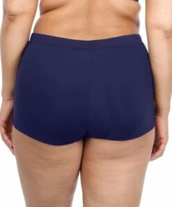 BASE Swim Plain High Waisted Boyleg Black -Cheap Swimweargalore Store bas105 plain high waisted boyleg navy b 1
