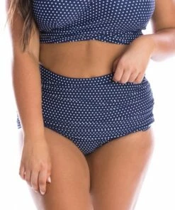 Capriosca Dots Ruched Skirted Pant Navy/White