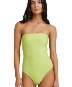 Billabong Tanlines Harper Bandeau One Piece Lime