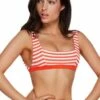 Billabong Suns Out Stripe Square Bikini Top Mandarin