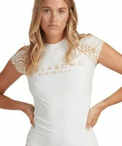 Billabong Peeking Palms Rashie White