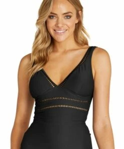 Baku Rococco Longline Tankini Separate Nero