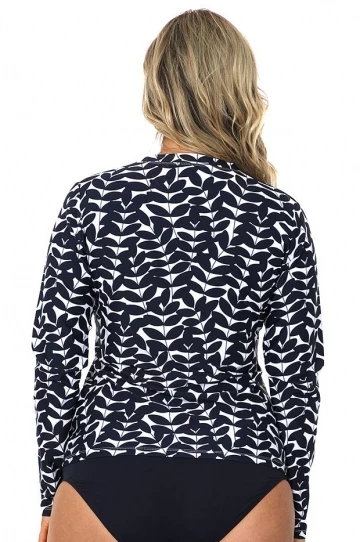 Babes In the Shade Ladies Blue Acacia Long Sleeve Rashie Navy/White 2 Babes In the Shade Ladies Blue Acacia Long Sleeve Rashie Navy/White - Image 2