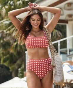 Sea Level Le Damier Square Neck Bra Orange -Cheap Swimweargalore Store campaign2 5