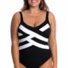Capriosca Acapulco Criss Cross One Piece Black/White