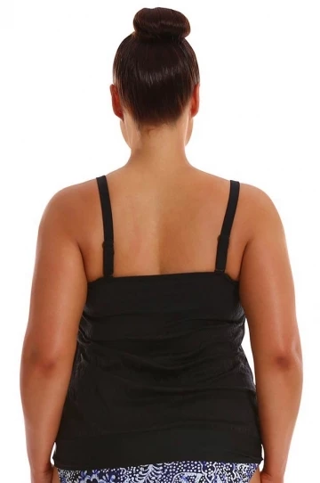 Capriosca Classique Flounce Tankini Separate Black 2 Capriosca Classique Flounce Tankini Separate Black - Image 2