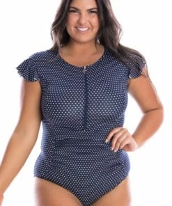 Capriosca Dots Sunsuit Navy/White