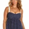 Capriosca Dots DD/E Cup Swing Tankini Separate Navy/White