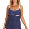 Capriosca Dots DD/E Cup Swim Dress One Piece Navy/White