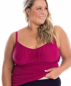 Capriosca Honey Comb F/G Cup Tankini Separate Plum -Cheap Swimweargalore Store capchc9708fg.505 capriosca honey comb fg cup tankini separate