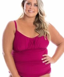 Capriosca Honey Comb F/G Cup Tankini Separate Plum