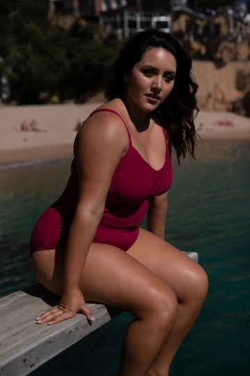 Capriosca Honey Comb F/G Cup One Piece Plum 3 Capriosca Honey Comb F/G Cup One Piece Plum - Image 3