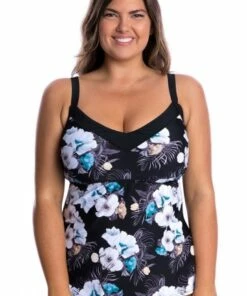 Capriosca Island Nights F/G Cup Tankini Separate Black -Cheap Swimweargalore Store capcin9705fg.001 capriosca island nights fg cup tankini separate2