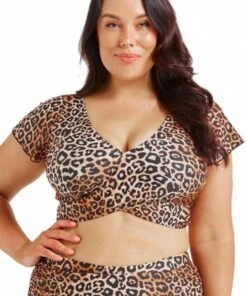 Capriosca Leopard Frill Wrap Bra Leopard