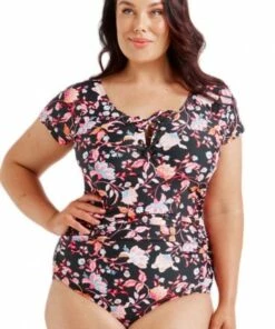 Capriosca Corsica Tie Sunsuit Black/Pink