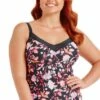 Capriosca Corsica DD/E Cup Underwire Tankini Separate Black/Pink