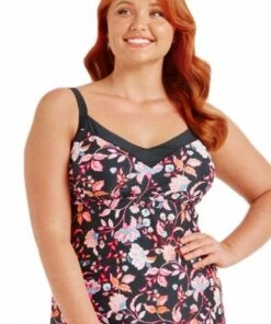 Capriosca Corsica DD/E Cup Underwire Tankini Separate Black/Pink