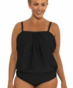 Capriosca Flounce Bandeau One Piece Black