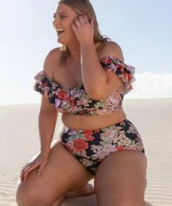 Capriosca Peaches And Cream Double Frill Bra Black/Red -Cheap Swimweargalore Store capcpc6225.925 capriosca peaches and cream double frill bra4