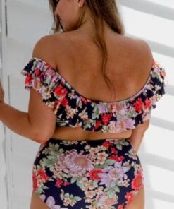 Capriosca Peaches And Cream Double Frill Bra Black/Red -Cheap Swimweargalore Store capcpc6225.925 capriosca peaches and cream double frill bra5