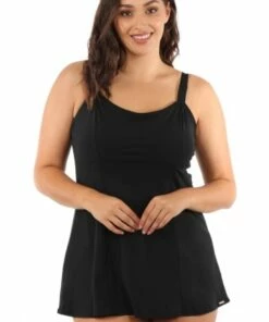Capriosca Panelled Swim Dress Black