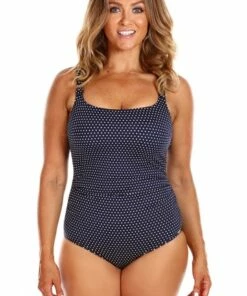 Capriosca Dots Tank One Piece Navy