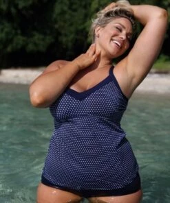Capriosca Dots DD/E Cup Tankini Separate Navy -Cheap Swimweargalore Store capcresd9705.440 tankini1 1