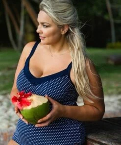 Capriosca Dots DD/E Cup Tankini Separate Navy -Cheap Swimweargalore Store capcresd9705.440 tankini2 1